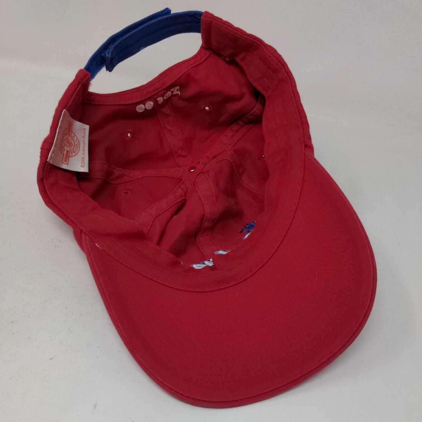 Budweiser Men's Strapback Hat Red OSFA Boston Red Sox Embroidered 2006 Logo