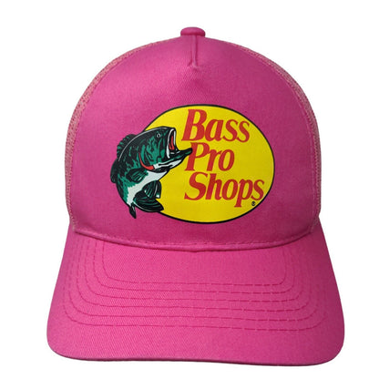 Bass Pro Shops Fishing Snapback Mesh Back Trucker Hat Pink OSFM Outdoor