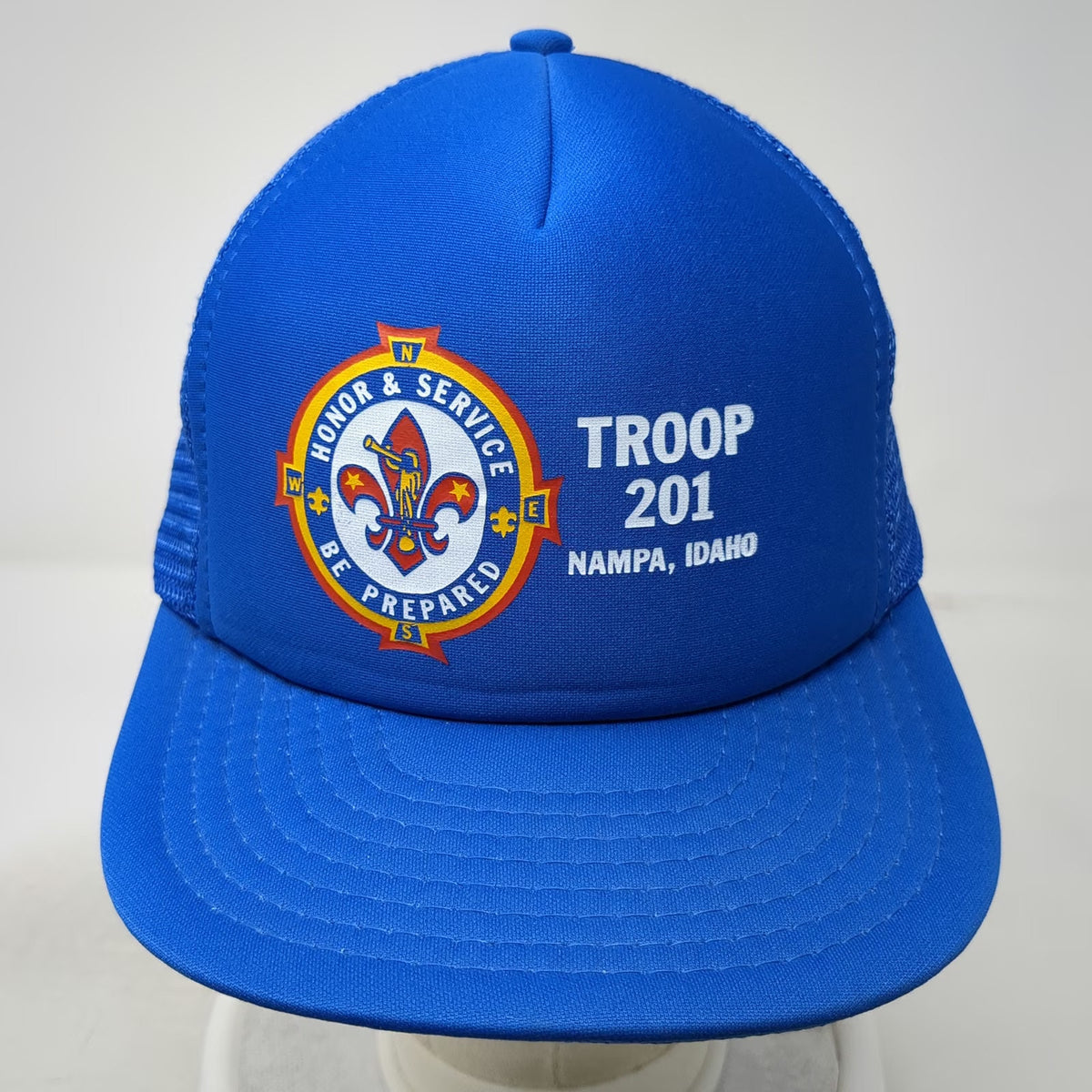 Sportcap Blue Trucker Hat One Size Boy Scouts Troop 201 Nampa Idaho Mesh Scout