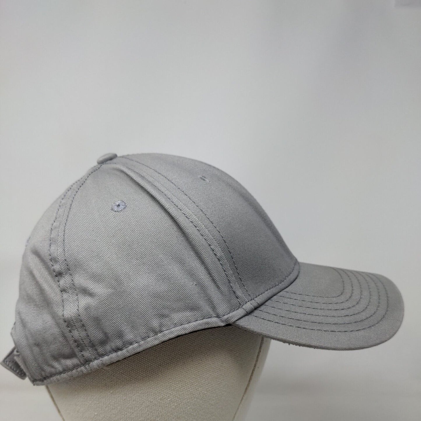 Dickies Strapback Hat Gray OSFM Adjustable Vented Holes 6 Panel Blank