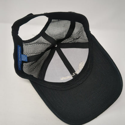 St Luke's Strapback Mesh Back Trucker Hat Black One Size Adjustable