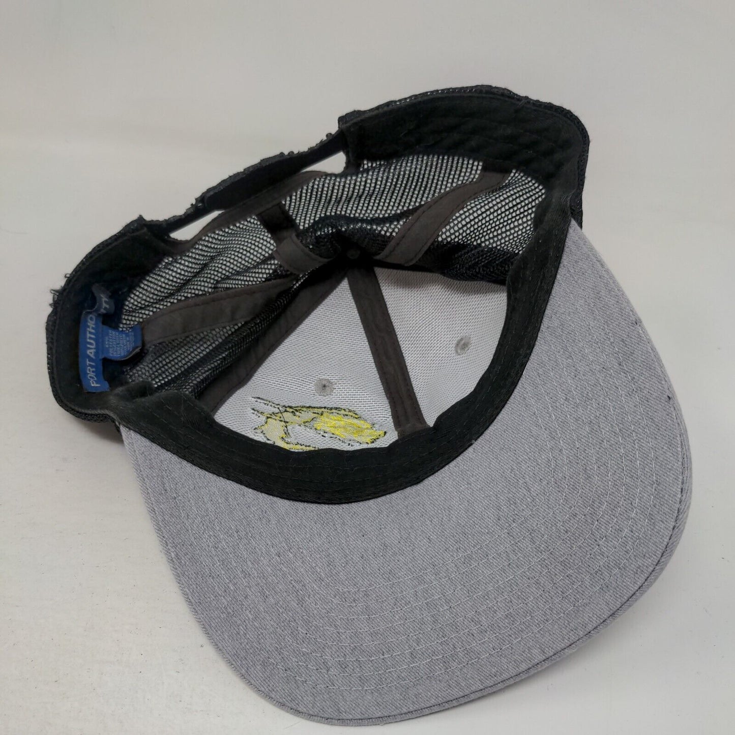 Port Authority Snapback Trucker Hat Gray One Size Adjustable Embroidered