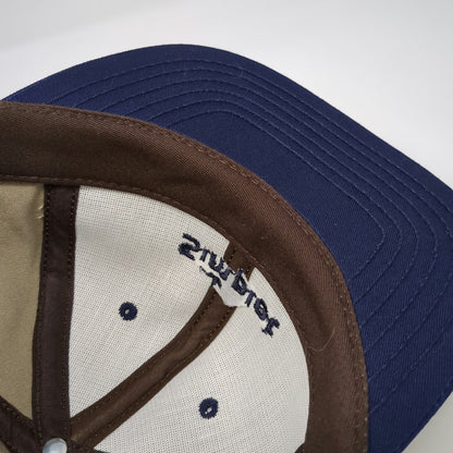 Simplot Logo Snapback Beige Blue One Size Vintage Made in USA Agriculture hat