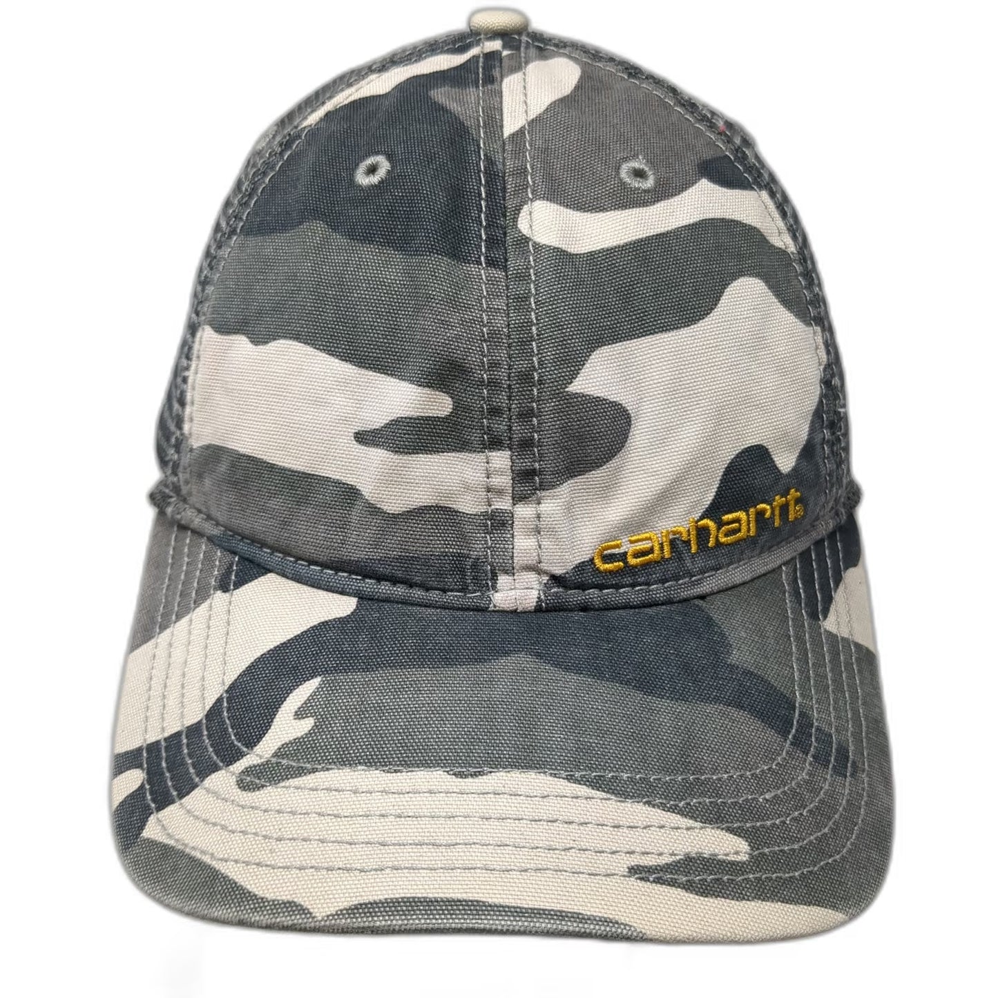 Carhartt Trucker Hat Gray Camo Mesh Back Snapback One Size Embroidered Logo