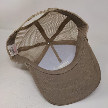 Cobra Snapback Mesh Back Rope Trucker Hat Tan OSFM Embroidered