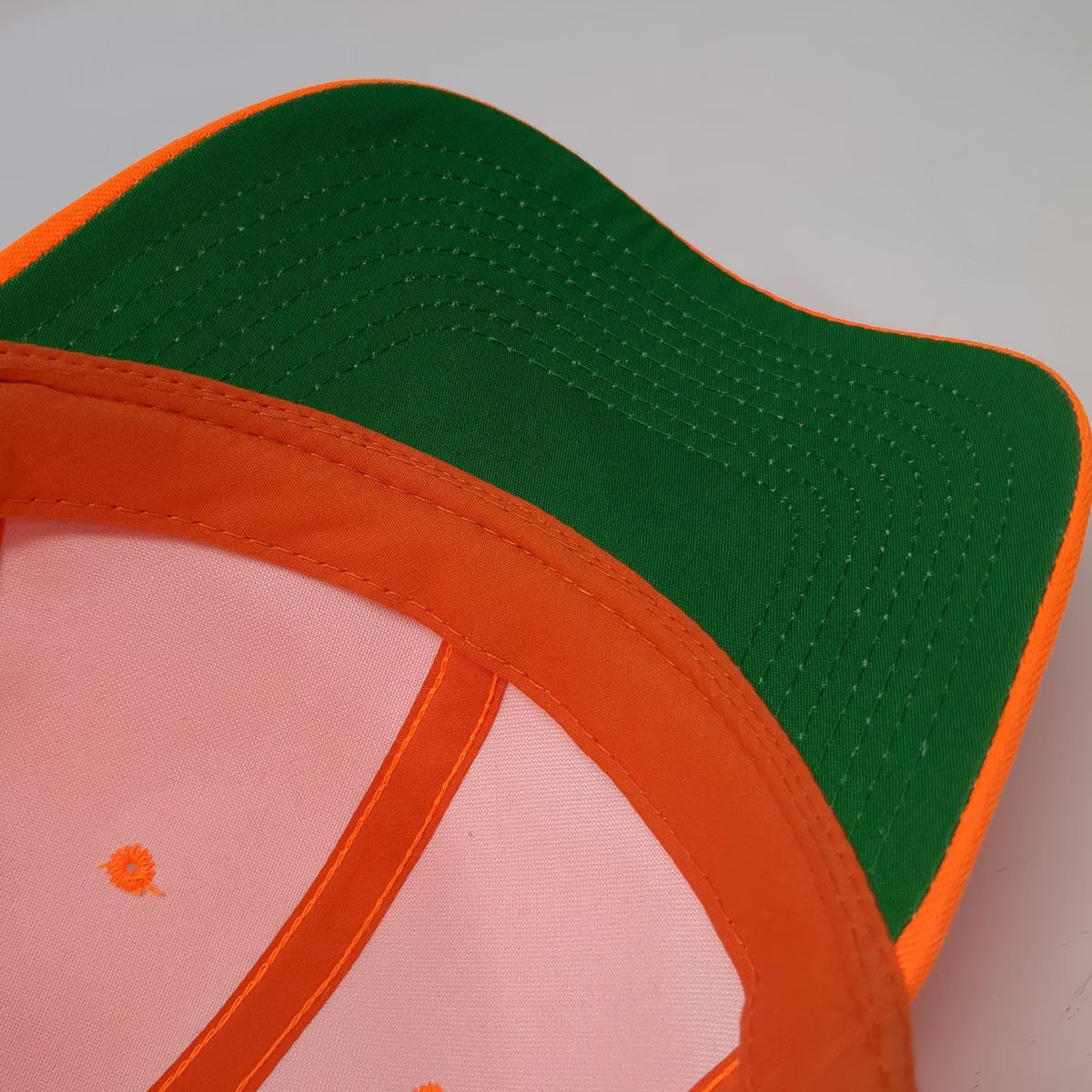 C.C Snapback Orange Green One Size Hat Underbrim Blank Structured Crown Plain