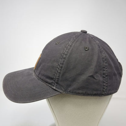 Carhartt Baseball Cap Gray One Size Leather Patch Strapback Canvas Workwear Hat