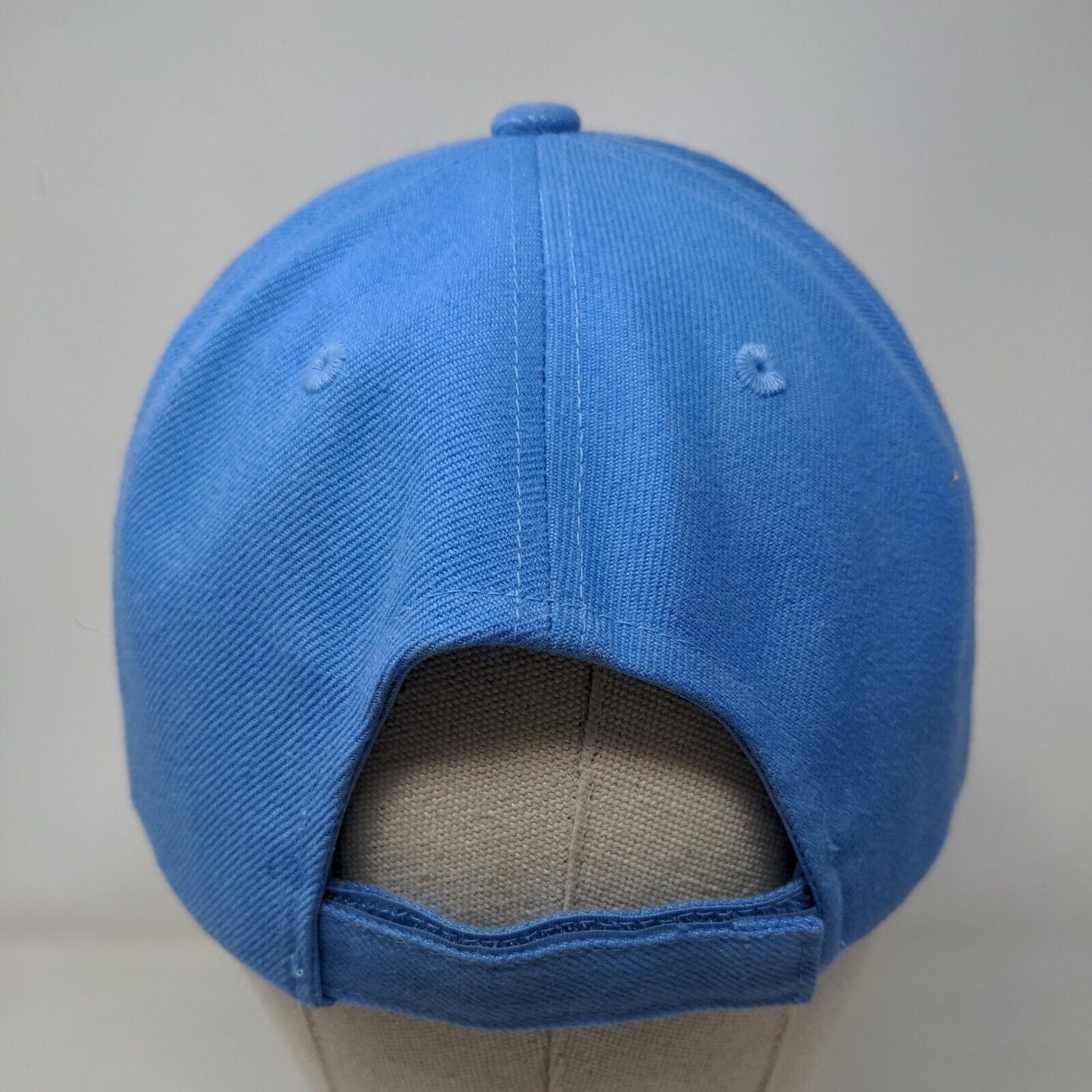 Elevate Strapback Hat Blue OSFA Adjustable Embroidered Vented Holes 6 Panel
