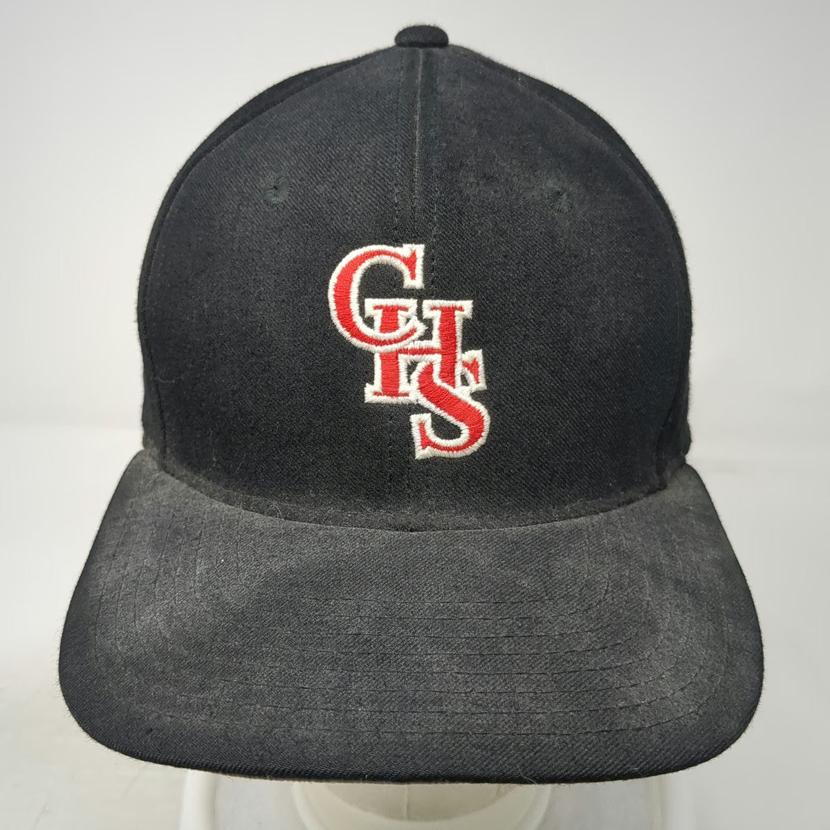 Richardson Baseball Cap Black 7 1/4 Fitted GHS Paw Print Grey Underbrim Hat