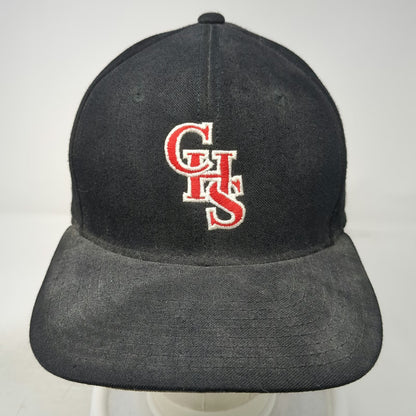 Richardson Baseball Cap Black 7 1/4 Fitted GHS Paw Print Grey Underbrim Hat