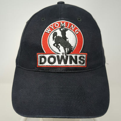 Monarch Baseball Cap Black OSFM Wyoming Downs Horse Racing Logo Strapback Hat
