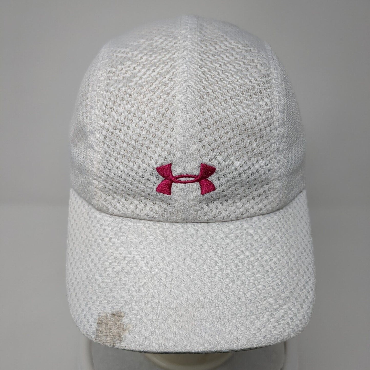 Under Armour Strapback 5 Panel Cap White OS Adjustable Breathable Embroidered