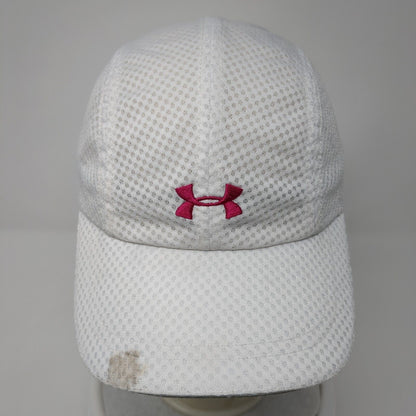 Under Armour Strapback 5 Panel Cap White OS Adjustable Breathable Embroidered