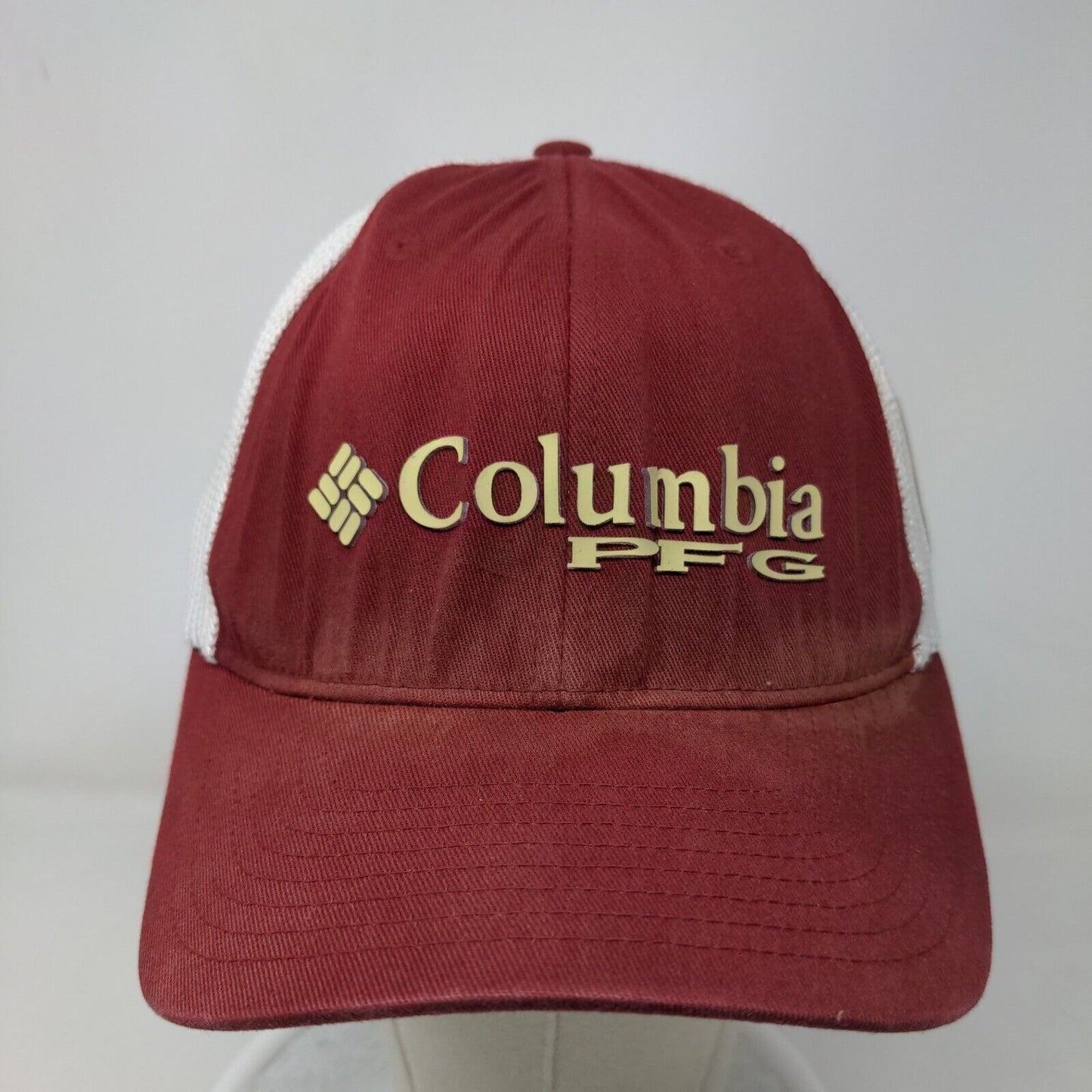 Columbia PFG Men's Fitted Mesh Back Hat Red S-M Florida State Seminoles Logo