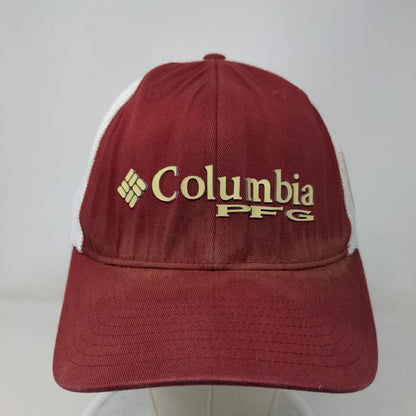 Columbia PFG Men's Fitted Mesh Back Hat Red S-M Florida State Seminoles Logo
