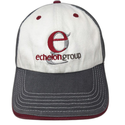 Richardson Baseball Cap Gray White Red One Size Echelon Group Logo Hat Slideback