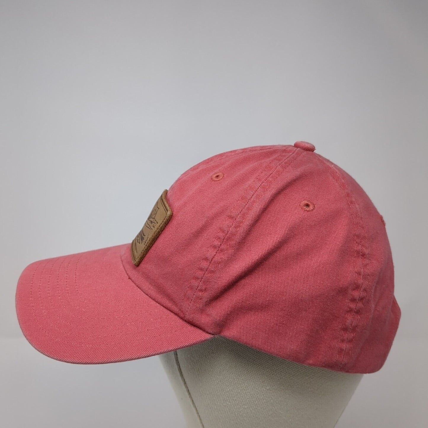 Vineyard Vines Baseball Cap Red One Size Adjustable Leather Patch 6 Panel