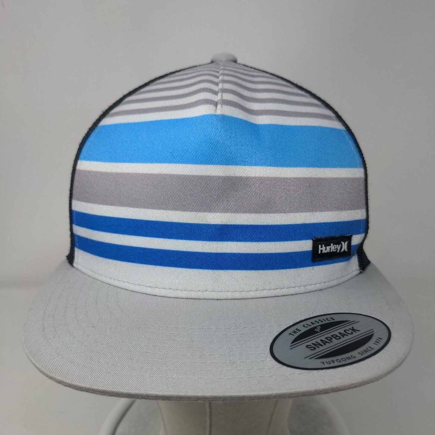 Hurley Snapback Trucker Hat Multicolor One Size Mesh Back Striped Yupoong