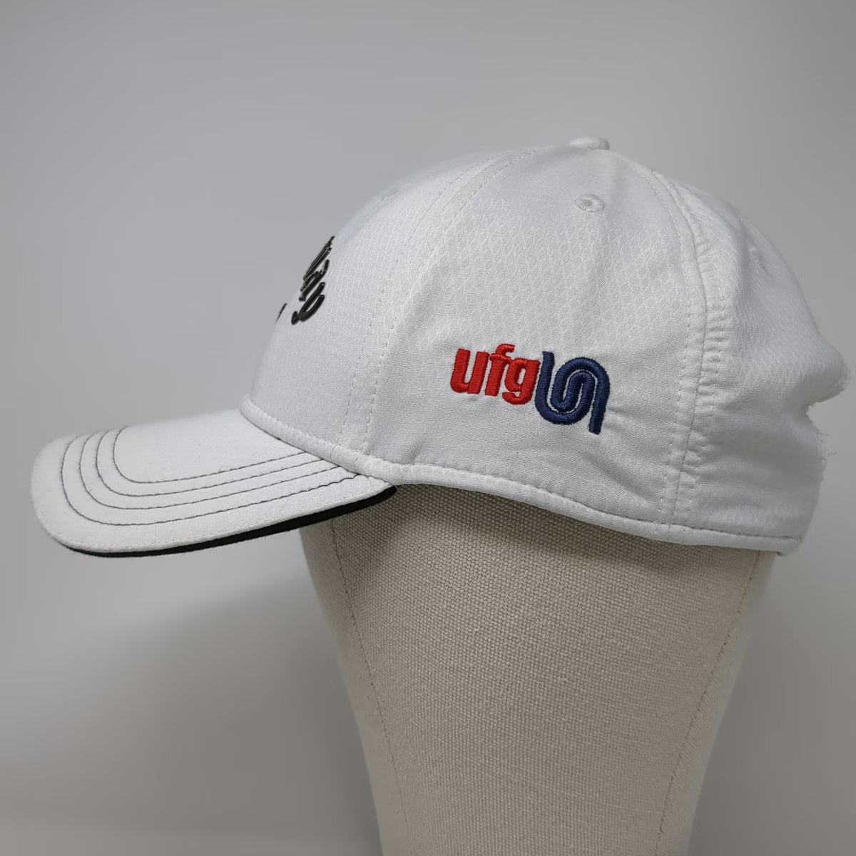 Callaway Baseball Cap White One Size Side Logo Curved Brim Contrast Stitch Hat