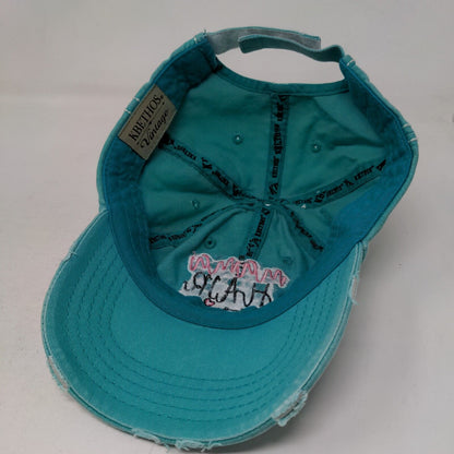 Mama Hair Don't Care Strapback Hat Bluish-Green One Size Kbethos Vintage