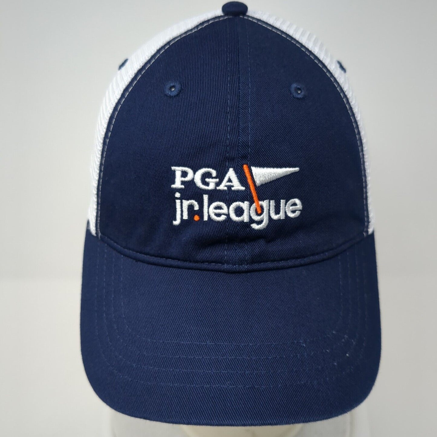 PGA Jr. League Snapback Trucker Hat Blue OS Adjustable Embroidered Mesh Back