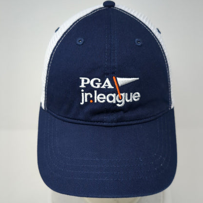 PGA Jr. League Snapback Trucker Hat Blue OS Adjustable Embroidered Mesh Back