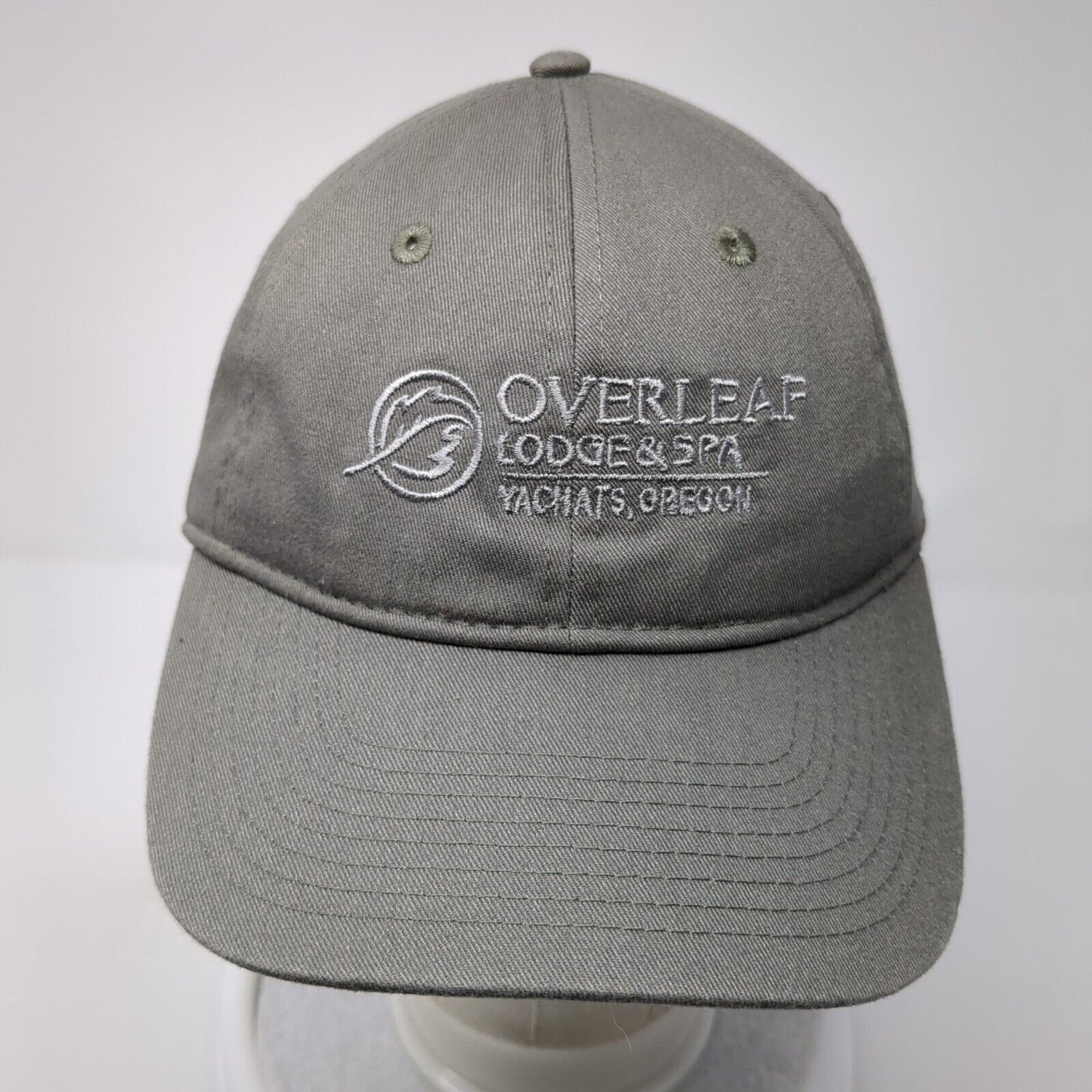 Overleaf Lodge & Spa Slideback Hat Gray One Size Adjustable Embroidered