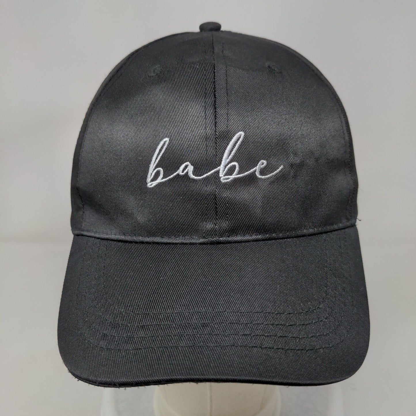 Babe Strapback Hat Black One Size Embroidered Adjustable 6 Panel