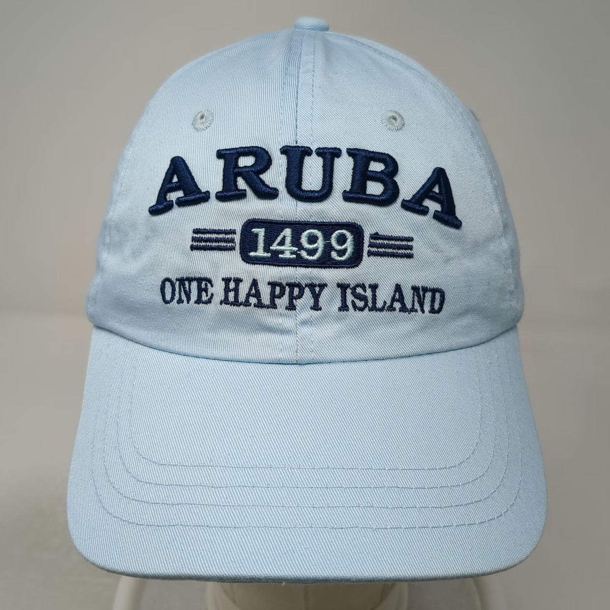 Aruba Trading Co Baseball Cap Blue One Size Embroidered 1499 Happy Island Hat