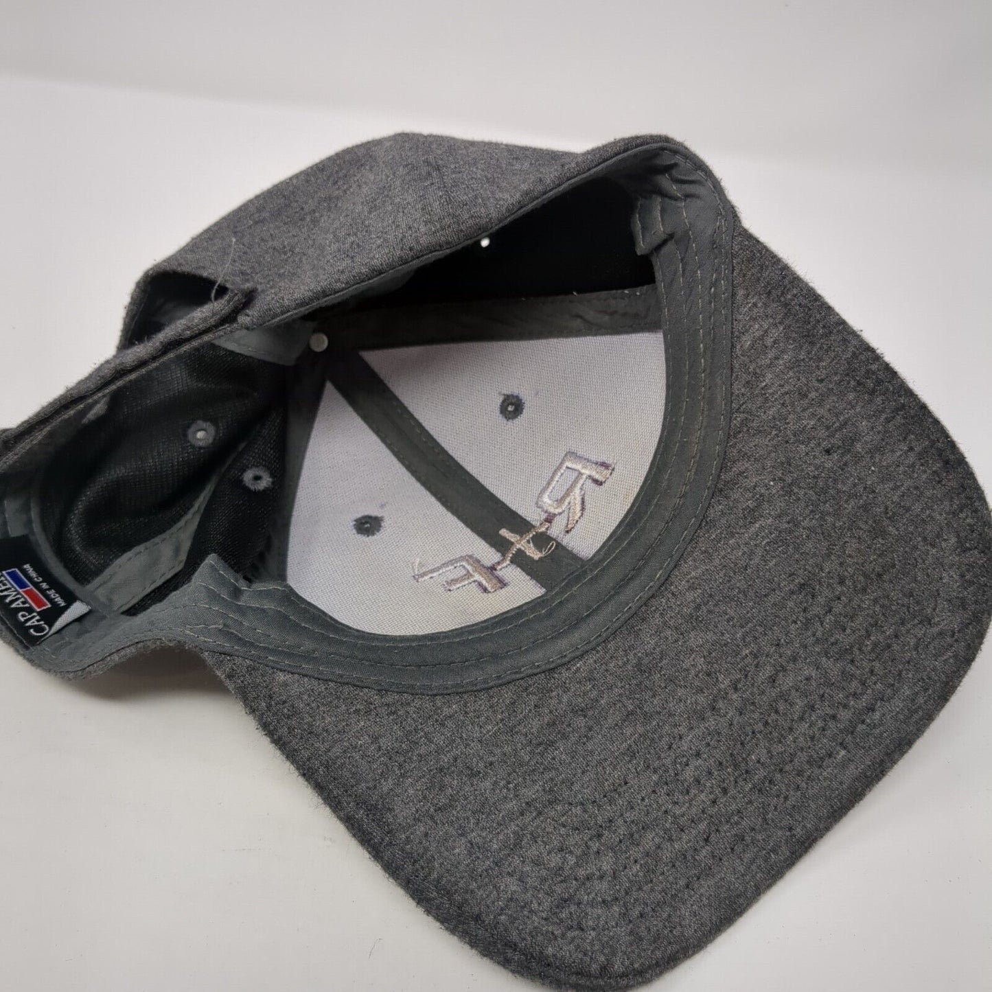 R+F Strapback Hat Gray One Size Adjustable Embroidered Cap America