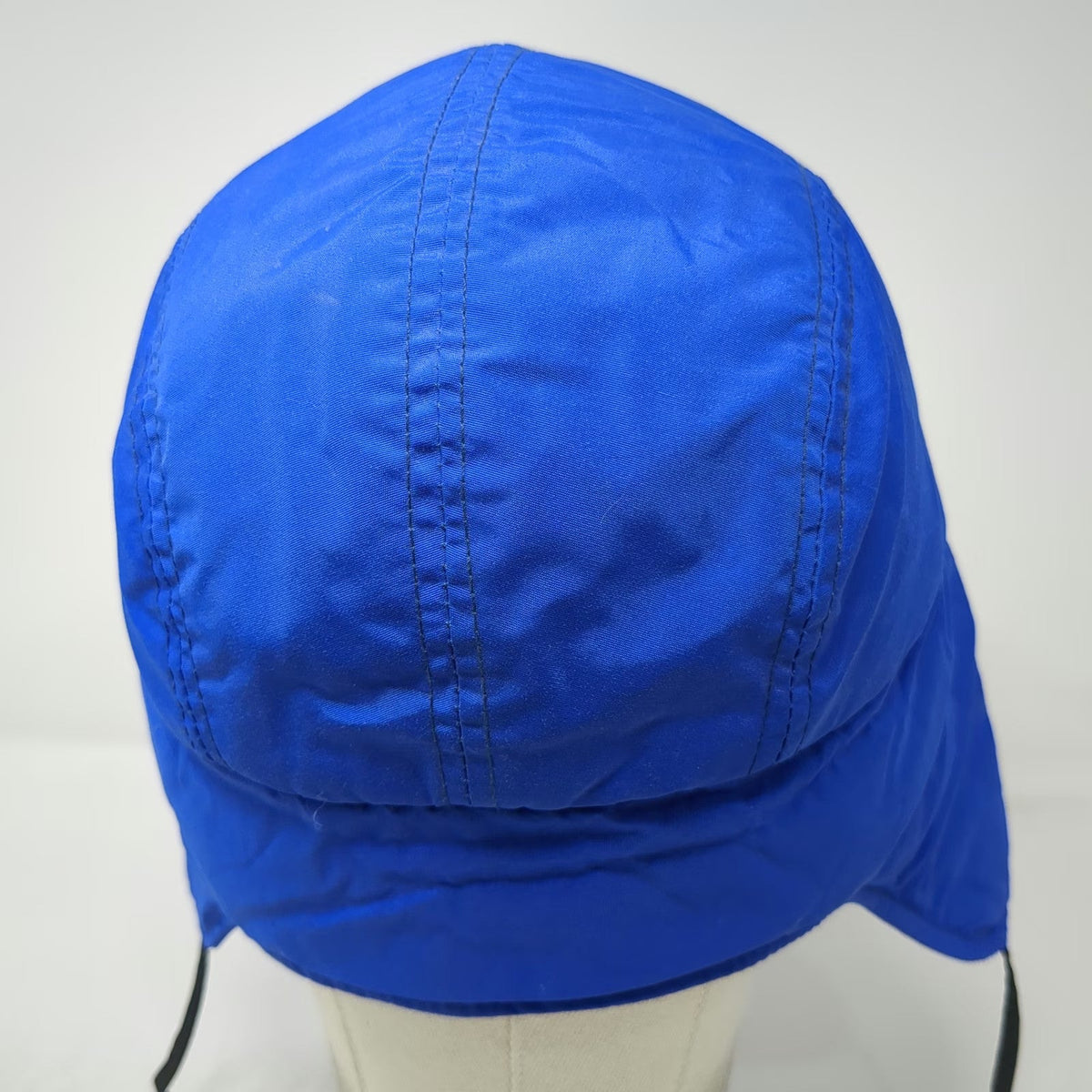 Columbia Trapper Blue Hat L Fitted Ear Flaps Quilted Made USA Winter Vintage