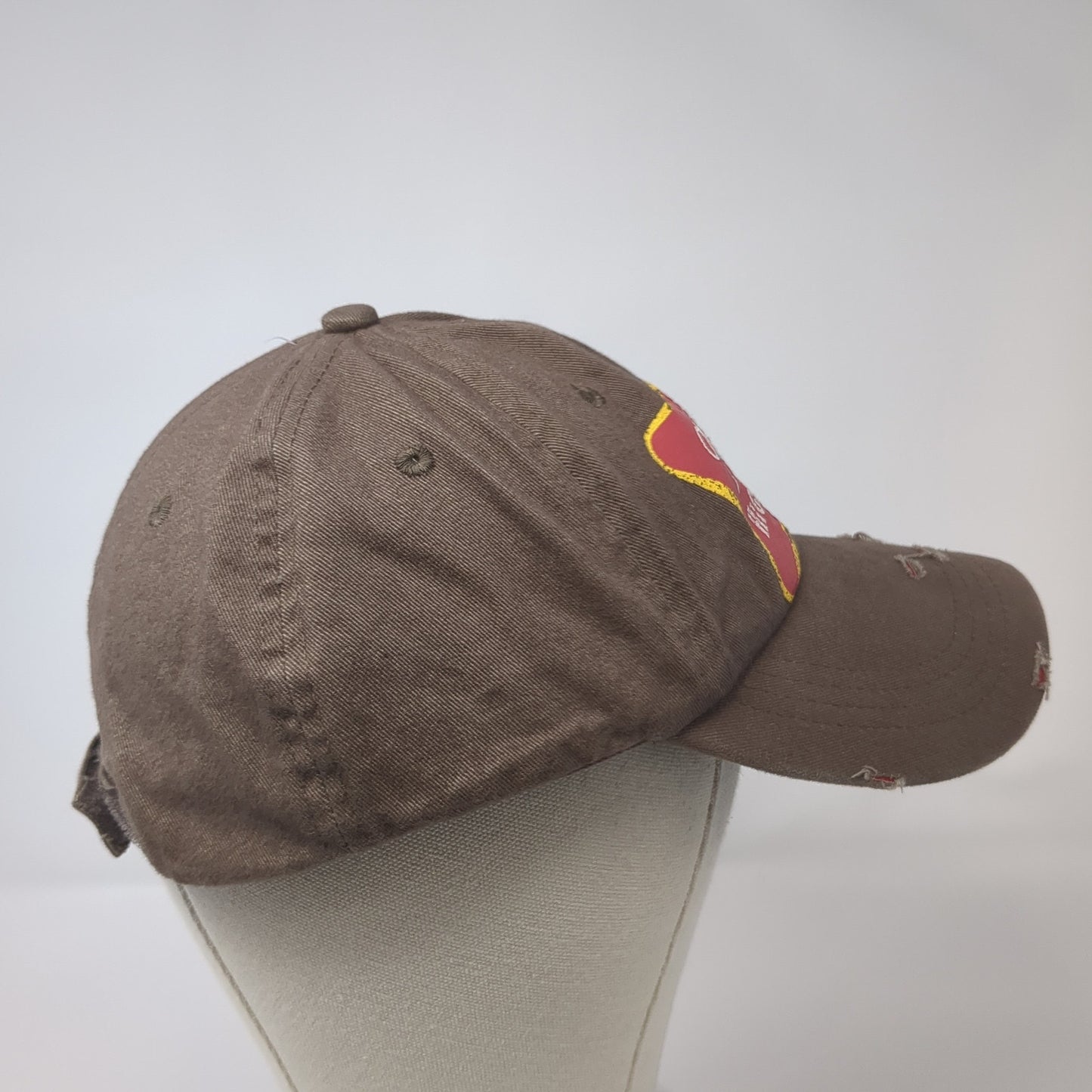 Miller High Life Strapback Hat Brown One Size Adjustable Distressed