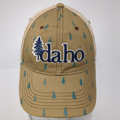 Idaho Trees Snapback Mesh Back Trucker Hat Tan One Size Legacy 6 Panel
