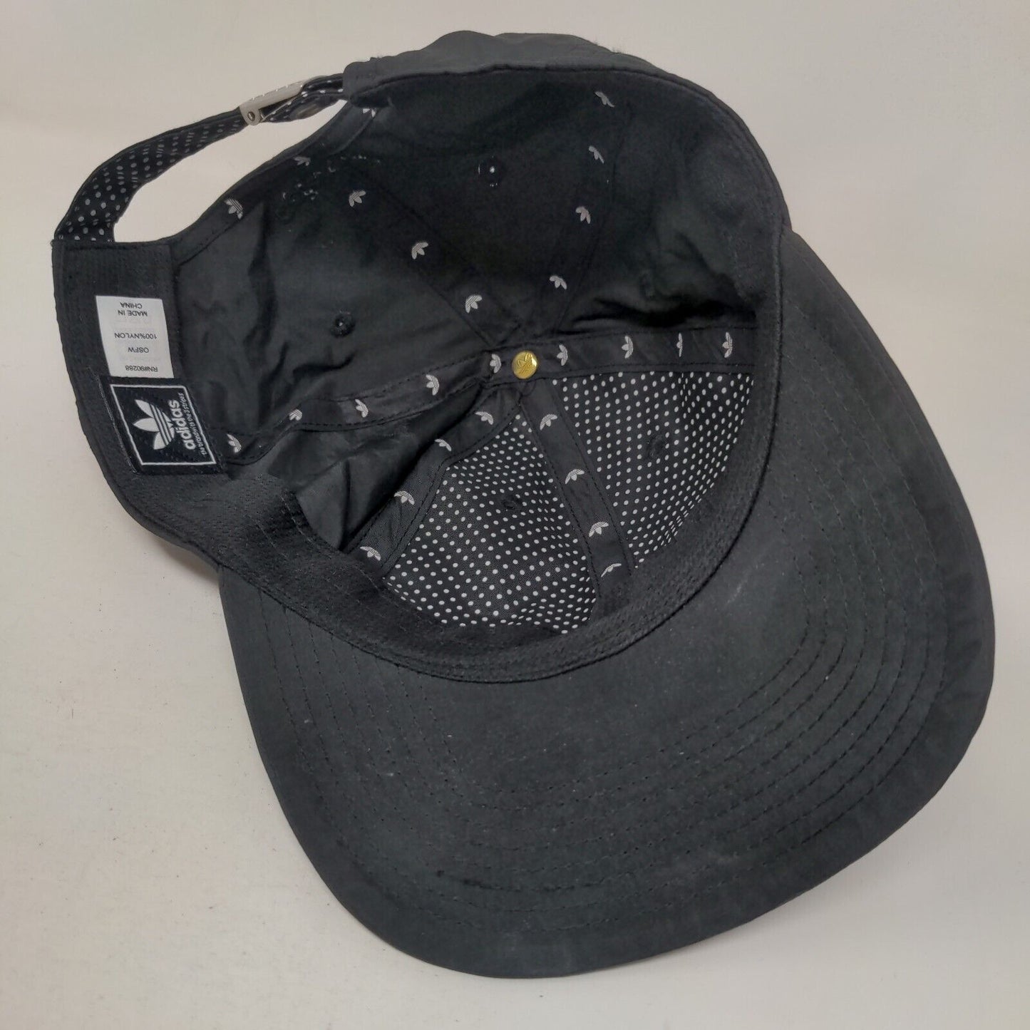 Adidas Slideback Hat Black OSFM Adjustable Embroidered Vented Holes 6 Panel