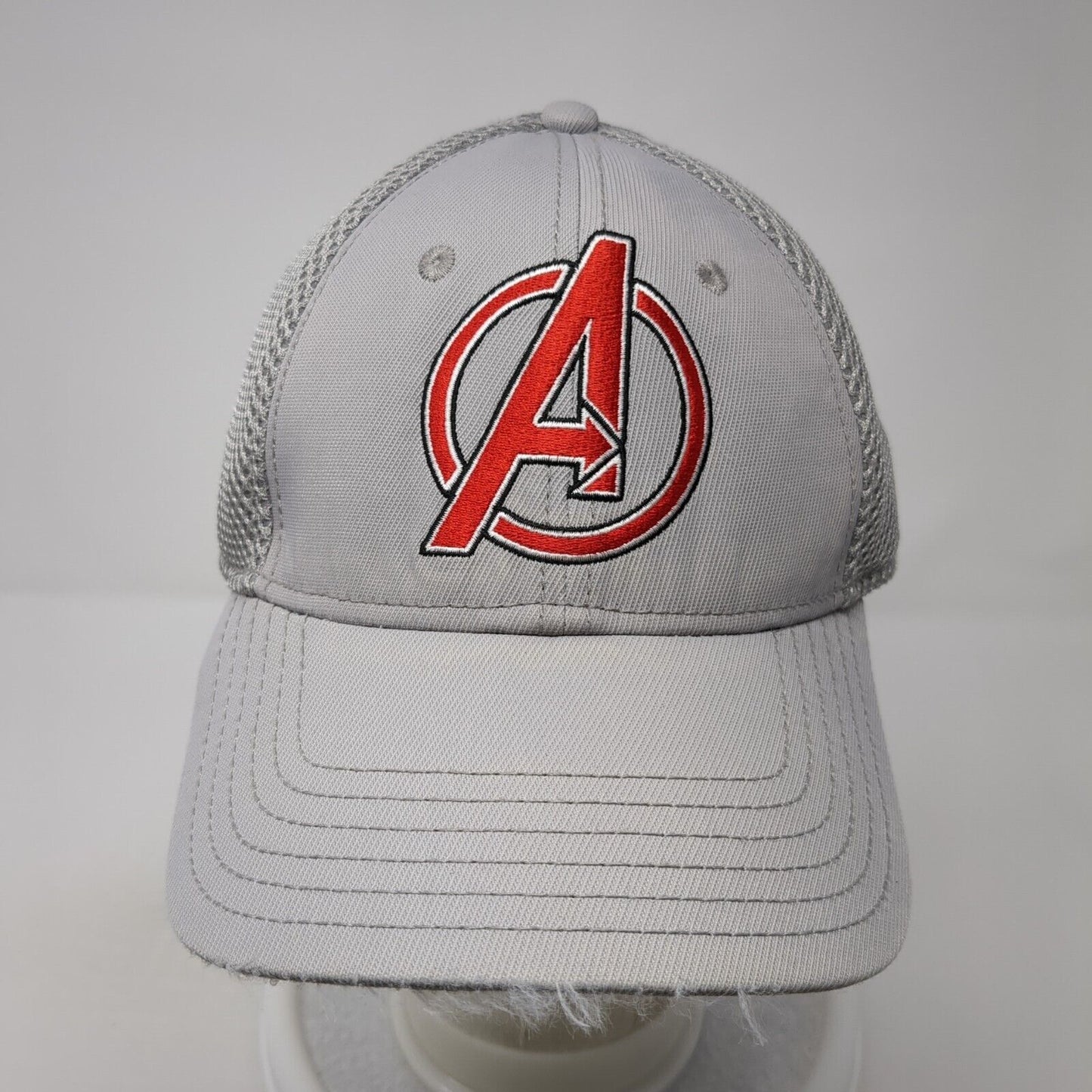 Avengers Fitted Trucker Hat Gray One Size Adjustable Embroidered Mesh Back