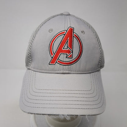 Avengers Fitted Trucker Hat Gray One Size Adjustable Embroidered Mesh Back