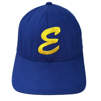 Letter E Fitted Hat Blue Large-XL Embroidered Flexfit Yupoong Solid