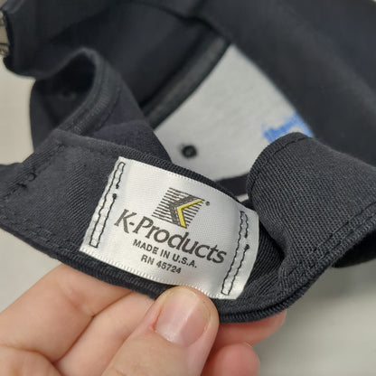 K-Products Baseball Cap Black Blue White IBM ITG Tree Slideback Hat Vintage