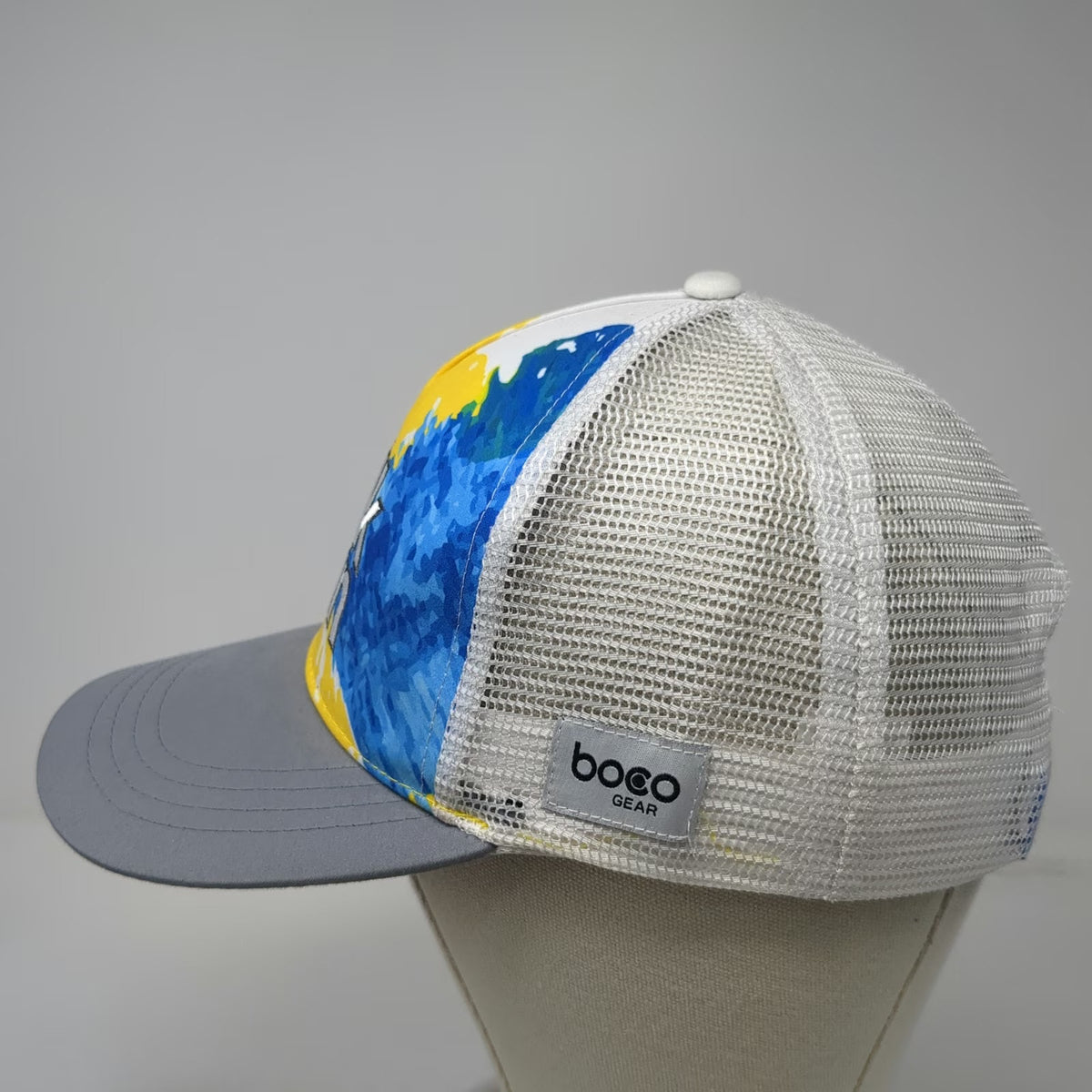 Boco Gear Trucker Hat Yellow Blue Gray One Size St Jude Walk Run Mesh Snapback