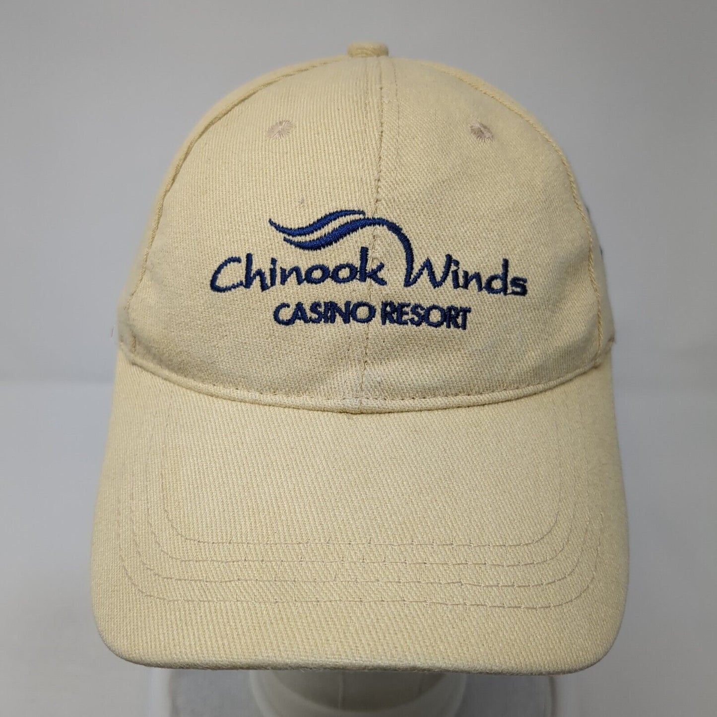 Chinook Winds Casino Resort Strapback Hat Tan One Size Adjustable