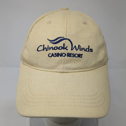 Chinook Winds Casino Resort Strapback Hat Tan One Size Adjustable