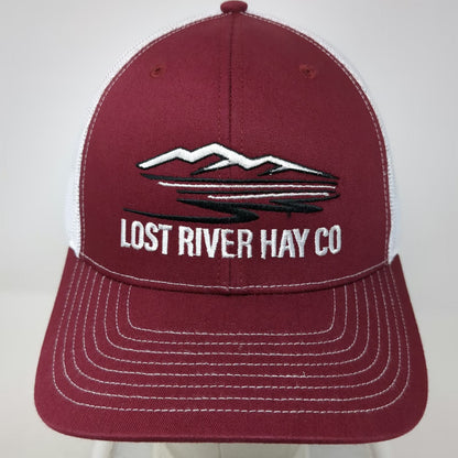 Richardson Trucker Hat Red One Size Lost River Hay Co Mountain Snapback Mesh 112