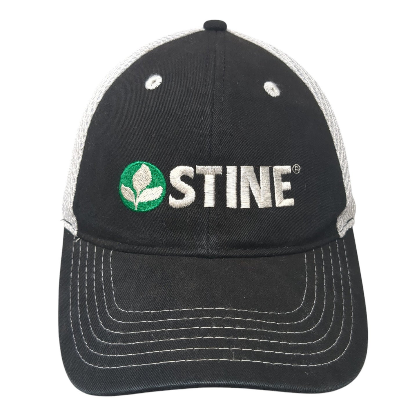 Stine Strapback Mesh Back Hat Black One Size Adjustable Embroidered