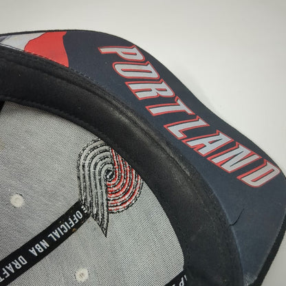 adidas Portland Trail Blazers NBA Snapback Black One Size Draft Hat Flat Brim