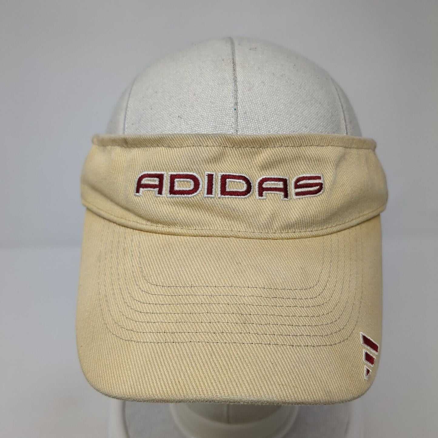 Adidas Strapback Sun Visor Hat Tan One Size Adjustable Embroidered