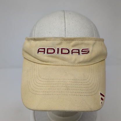 Adidas Strapback Sun Visor Hat Tan One Size Adjustable Embroidered