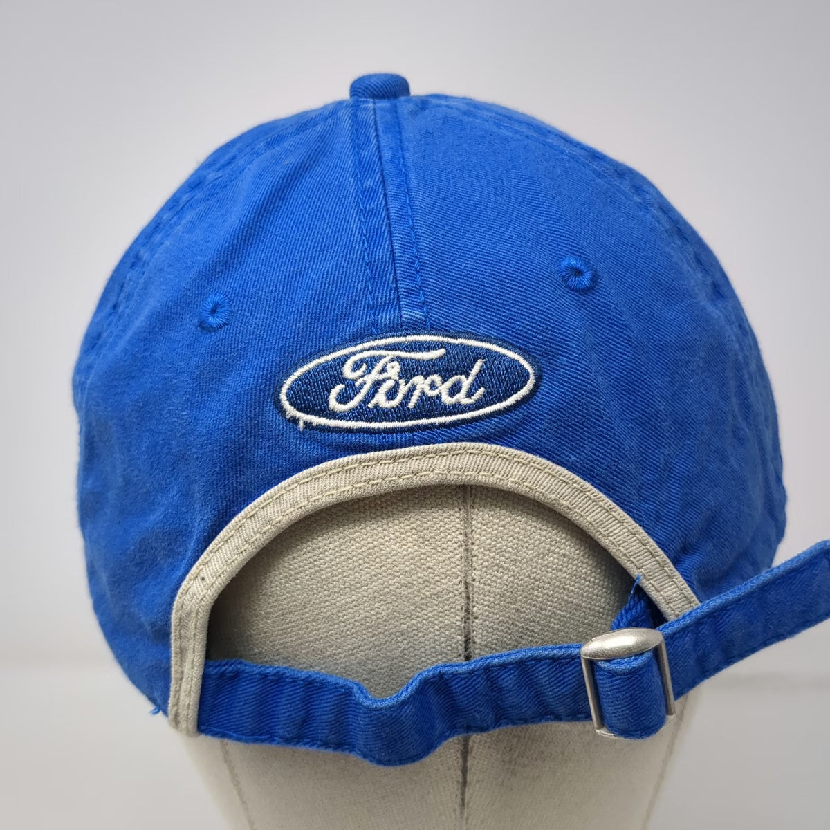 Ford Blue One Size Baseball Cap Slideback Hat Frayed Brim Contrast Stitching