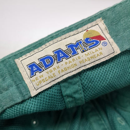 Adams Green Baseball Cap One Size Boston Sports Logo Leather Strap Buckle Hat