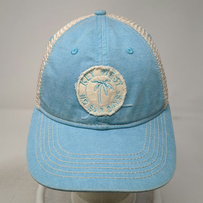 Blue 84 Trucker Hat Beige One Size Key West Palm Tree Patch Mesh Back Snapback