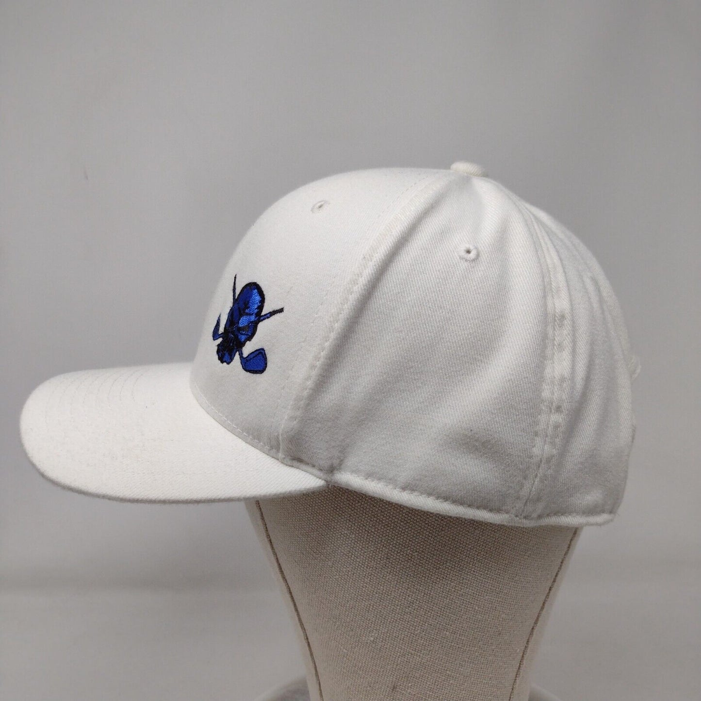 Yupoong Flexfit 110 Strapback Hat White One Size Embroidered 6 Panel